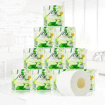 

10pcs Roll Tissue Paper Three Layers Soft Skin-Friendly Thickened Paper For Daily Use Clean Kitchen Household Toilet Roll Paper