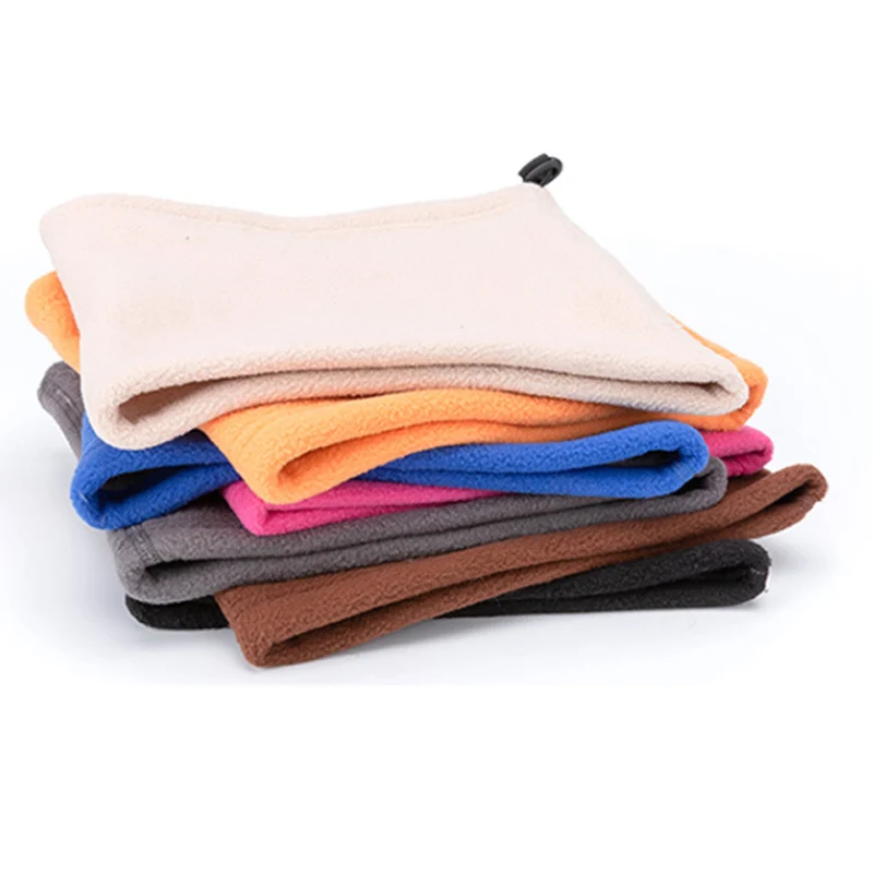 Q Fleece Unisex Neckerchief Solid Color Windproof Multifunction Thickened Bib Scarf Neck Warmer Ring head wraps for men