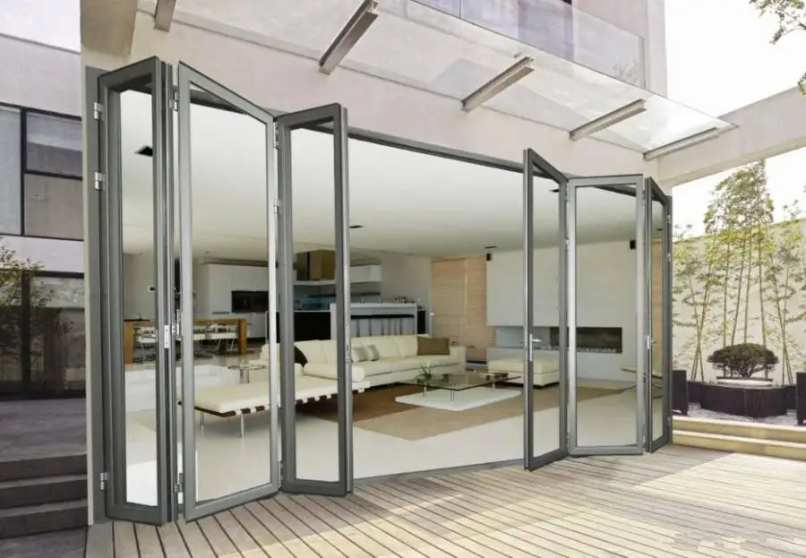 Hench China wooden Aluminum doors windows bi-folding doors factory hc-a14