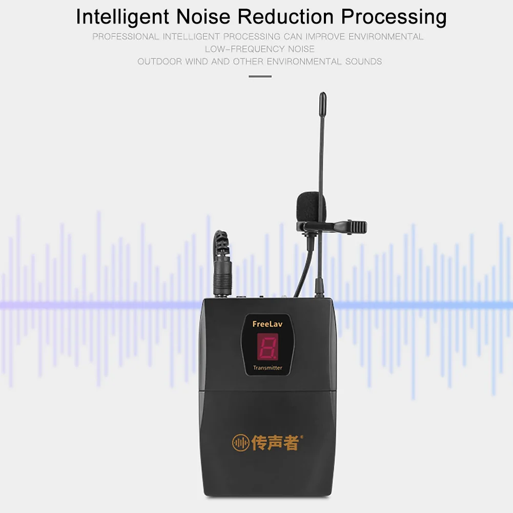 

Wireless Battery Powered PC Smartphone Transmitter Receiver Lecture Camcorder UHF Noise Reduction Portable Audio Public Speaking