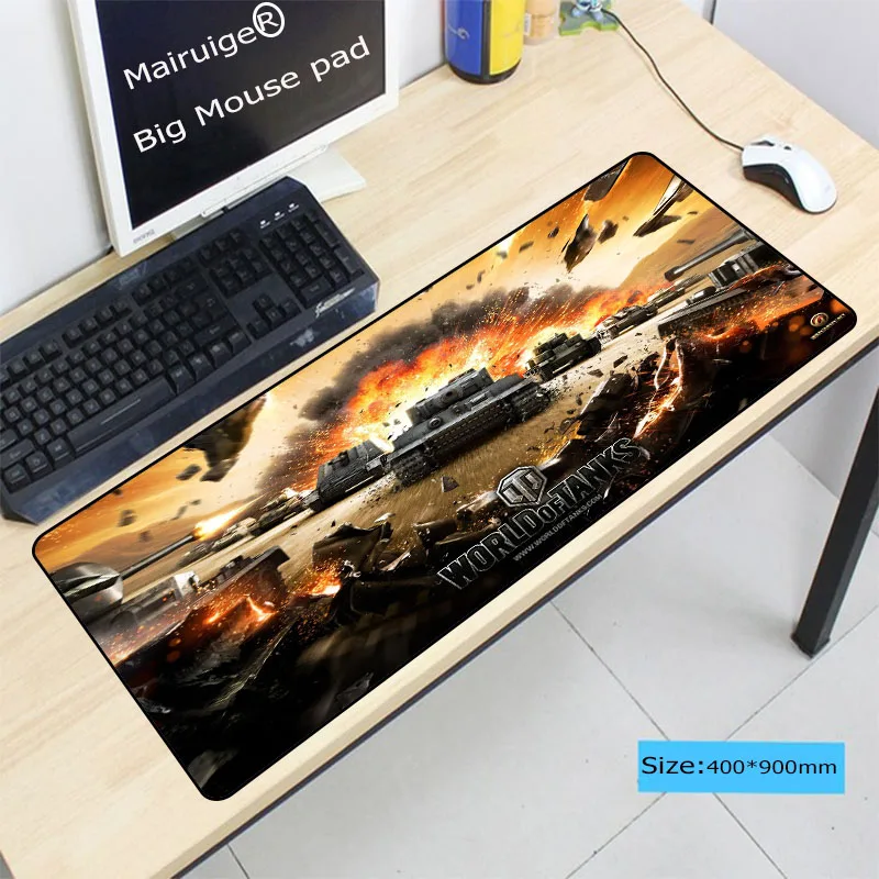 

Laumans900*400*3mm World of Tanks Gaming Large Mouse Pad Computer Notebook Rubber Mice Mat Stitched Edge Speed Up Mousepad