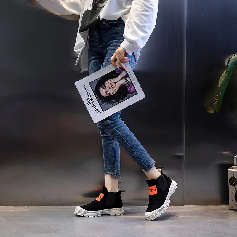 

Dropshipping Autumn Women's booties Bare boots Breathable Height Mid-boots Female Boots XYZ353