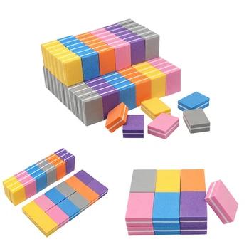 

100PCS Mini Nail Buffer Block Sponge Small Nail File Sanding Polisher Nail Art Files Double Side Manicure