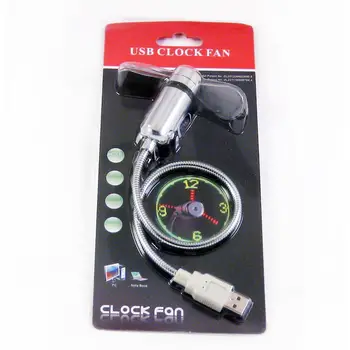 

Portable USB Fan Flexible Mini USB Watch Gadgets With LED Light Display Imitation Clock USB Gadget For Laptop Desktop Gifts