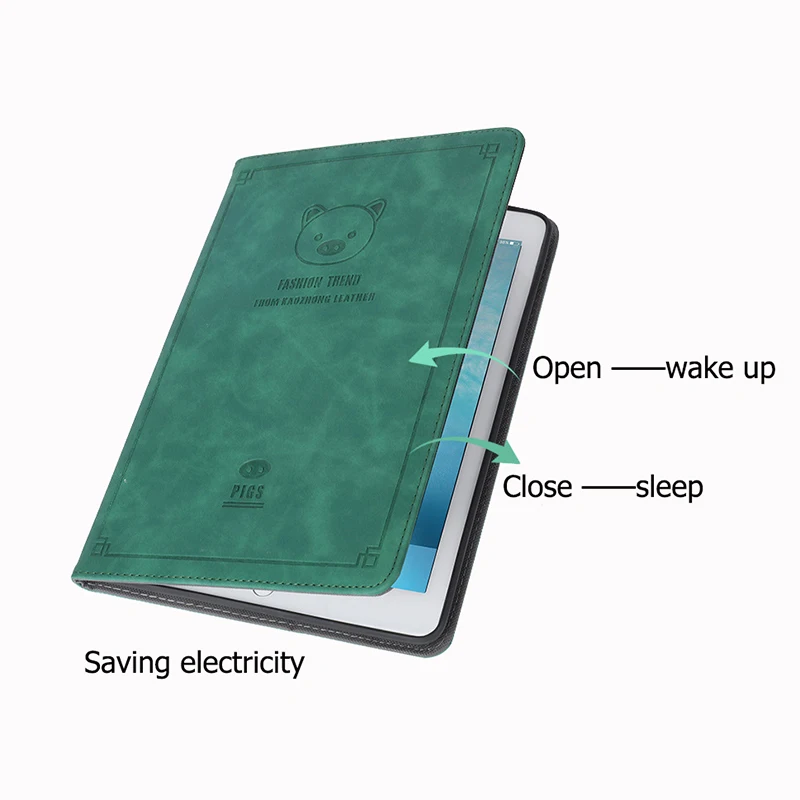 Tablet Case for ipad2/3/4 PU Leather Silicone Third Gear Soft Stand Cute Pig Auto Sleep/Wake up Smart Cover For mini1/2/3/4/5 | Компьютеры