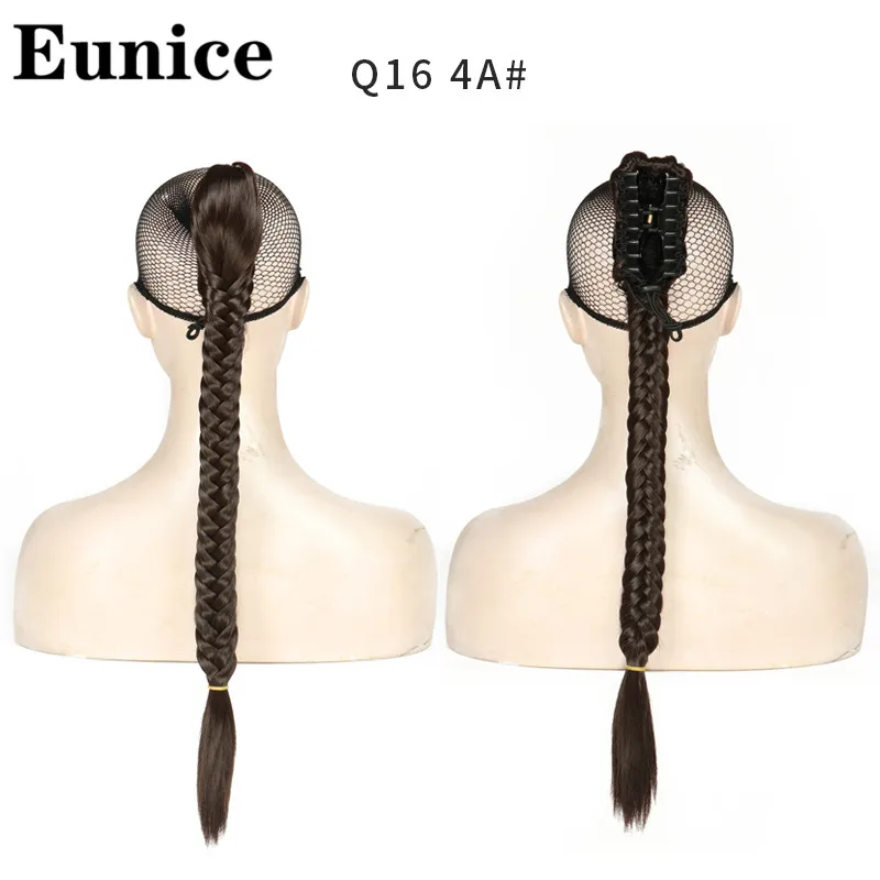 Синтетические Длинные рыбий хвост косички волосы конский хвост наращивание Клип В шнурок прямые плетение конский хвост шиньон для женщин Eunice - Цвет: Q16 4A