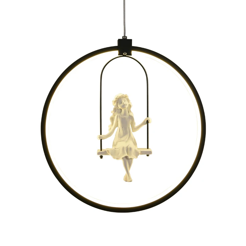 

Lovely Pendant Lights Indoor Balcony Loft Home Hanging Lighting Modern Kitchen Parlor resin little girl LED Pendant Lamps