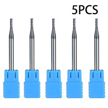 

5pcs Hard Alloy HRC45 4 Flutes Cutter End Mill For Drilling Engraving Machine