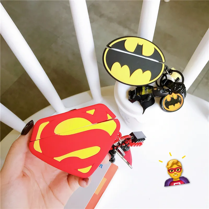 3D милый мультфильм Бэтмен Супермен с той же подвеской чехлы для наушников для Apple Airpods Pro 3 силиконовый защитный чехол для наушников
