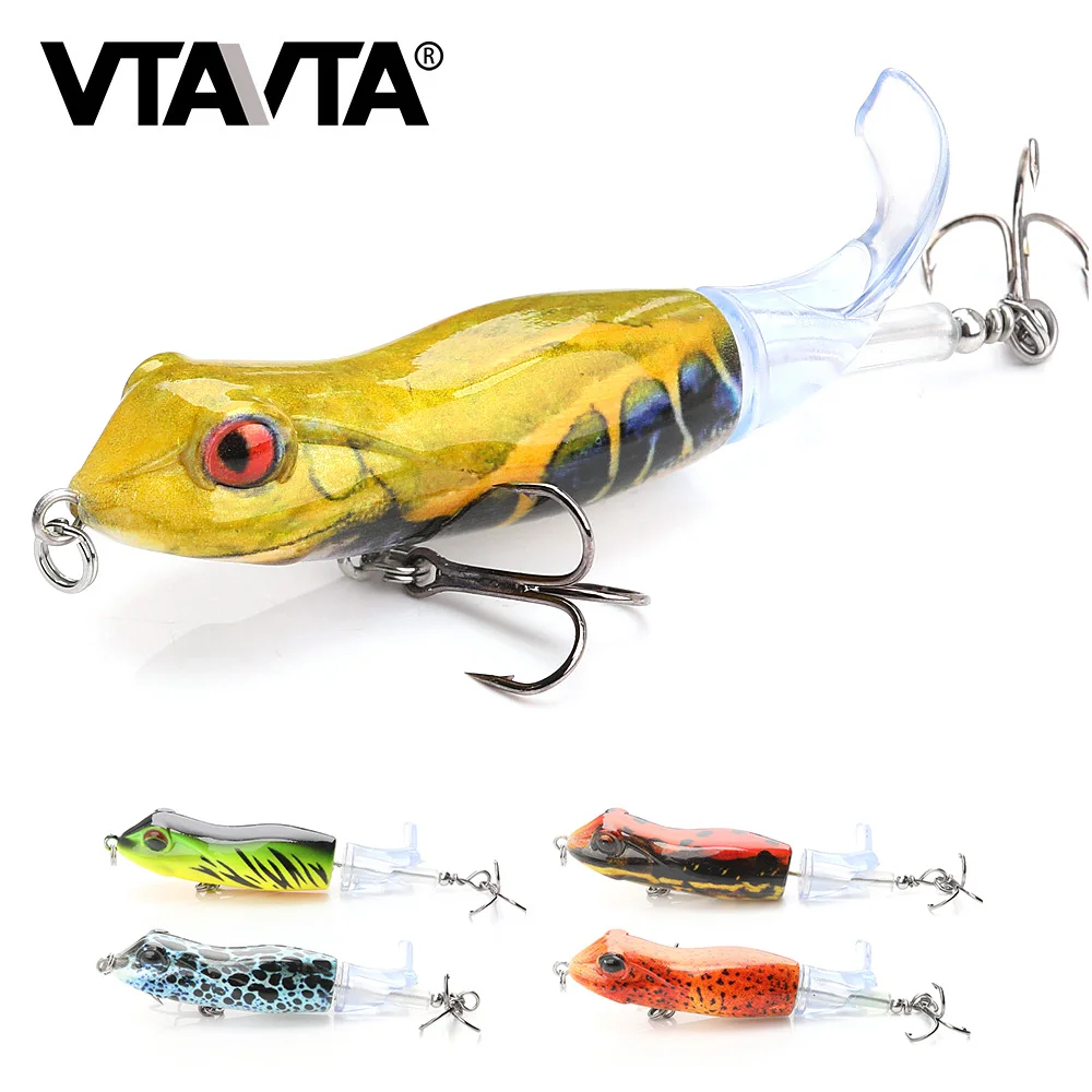 VTAVTA Topwater Whopper Plopper лягушка рыболовные приманки 9 см 11 г Твердый воблер приманка для ловли окуня мягкий вращающийся хвост