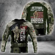 

New men's sweatshirt veteran 3D printing retro men/women/must-have hoodies oversized FASHION SWEATSHIRT/jacket/zipper A - 17