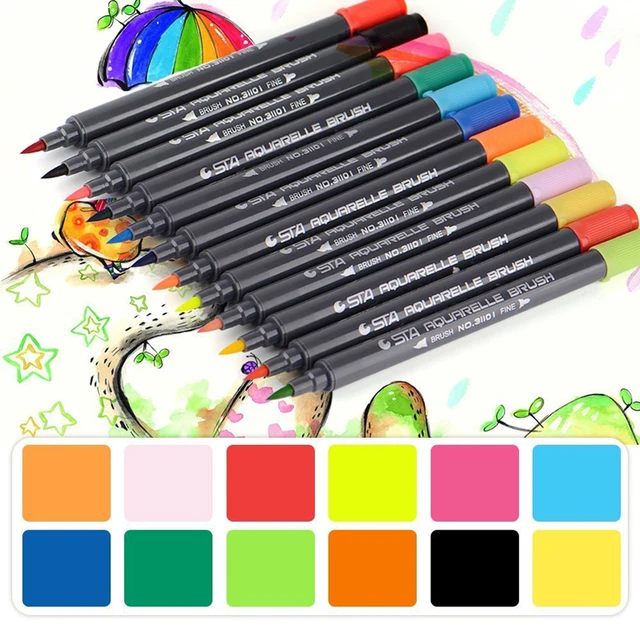 Juego de rotuladores artísticos de Alcohol para adultos, marcadores de  dibujo con punta de fibra, Base + bolso, suministros de arte, 12-80 colores