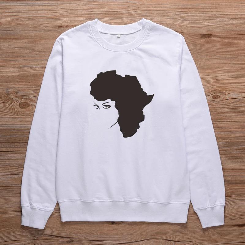 ONSEME афро леди графический толстовки унисекс Африка Карта печати толстовки для женщин уличная Melanin Crewneck Пуловеры Топы