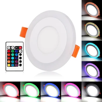 

LED Panel Light Round Square 6W 9W 16W 24W LED Lamp Double Color Panel Light RGB Cold White/RGB Warm White with Remote Control