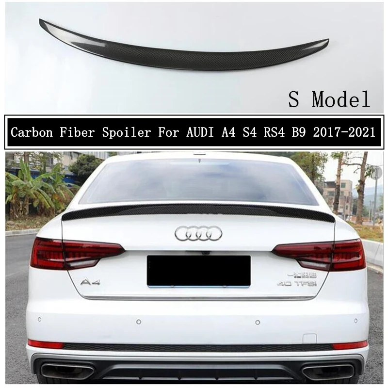 Спойлер из углеродного волокна для AUDI A4 S4 RS4 B9 2017 2018 2019 2020 2021 крыло выступ Спойлеры