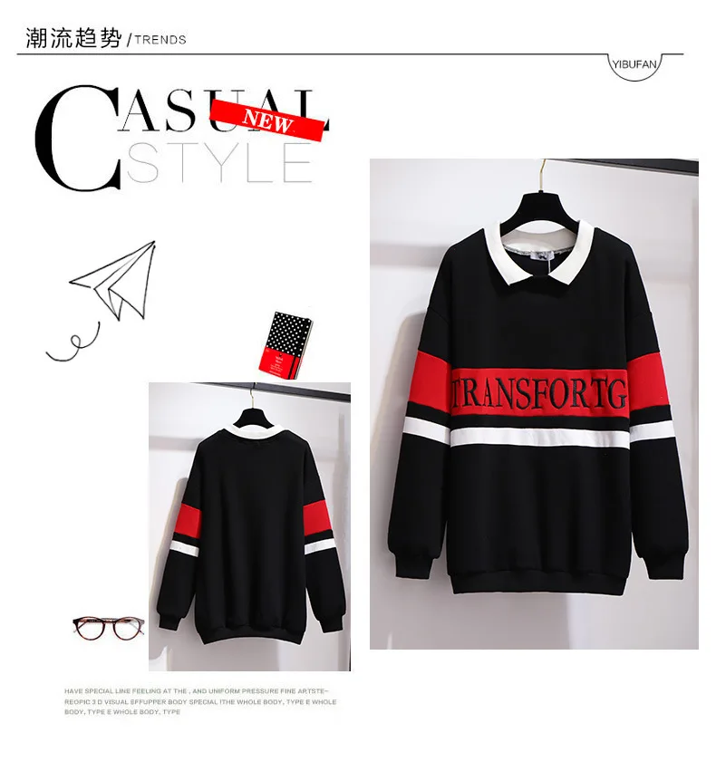 autumn winter plus size pullover for women large long sleeve loose casual wool velvet thick stripe coat red 4XL 5XL 6XL 7XL