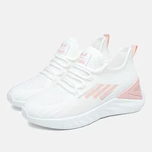 

New Women's Shoes Sports Running Shoes For Girls Soft Sole All Match White Shoes Breathable Casual Mesh Shoes