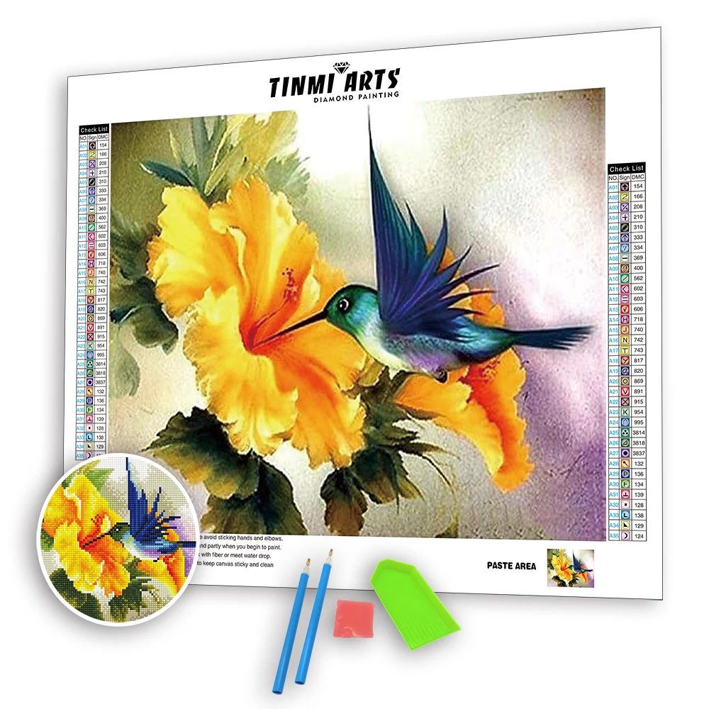 Diamond Painting Kit Birds In Flowers Mosaic Diamonds Birds Embroidery Diamond Embroidery Paint With Diamonds Diamond Paintings Full Drill