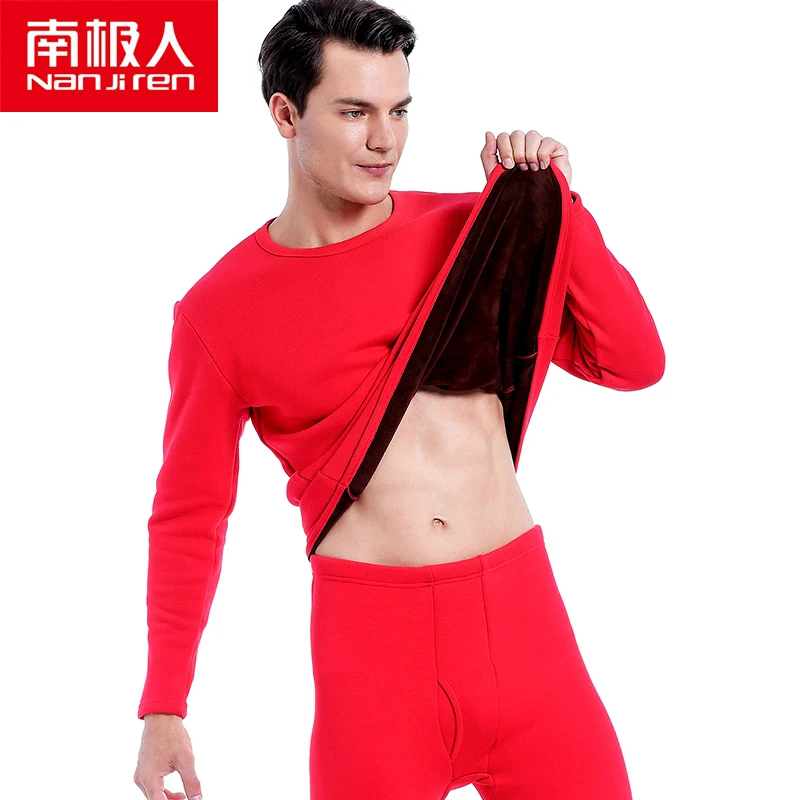 NANJIREN Men Brand Thermal Underwear Sets Men Gray Warm Casual Underwear Hight Stretch Long Johns Set Old MenThermal Pajamas 7XL 3