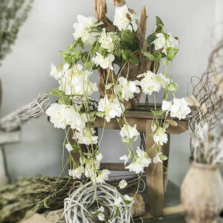 170 см бугенвиллеа Слива ротанга вертикальный искусственный шелк лоза для украшения дома DIY Свадебные стены искусственный цветок