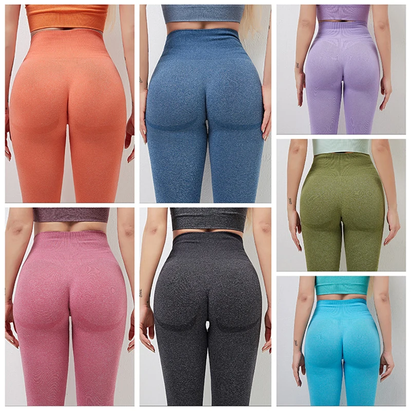 INLUMINE Seamless Threaded Stretch Peach Hip Moving Trousers High Waist Tight  Leggings Women Workout Yoga Clothing Street Wear - AliExpress