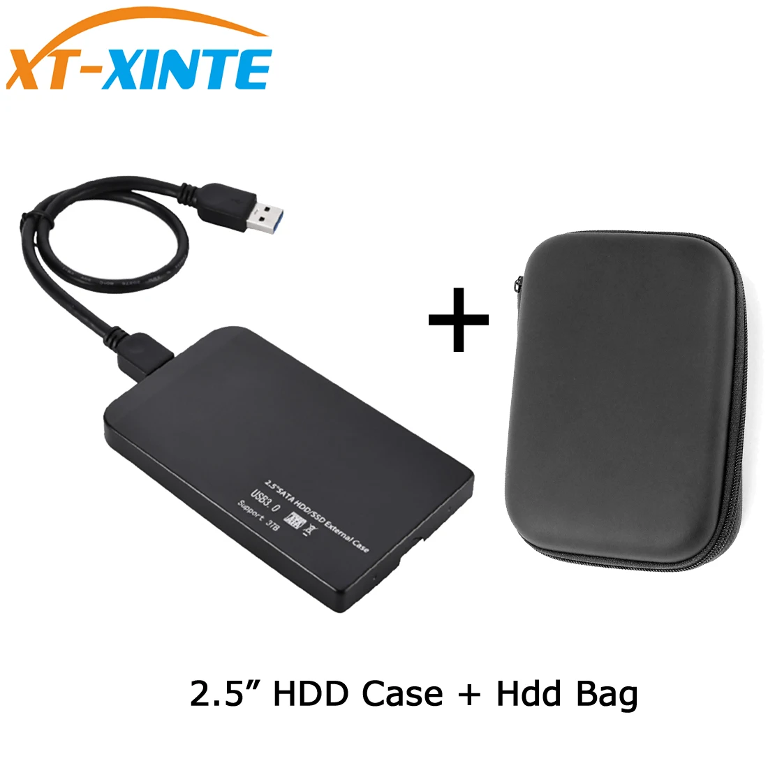 Tool Free 2.5&quot USB3.0 SATA Hard Disk Drive Box Aluminum 5Gbps External HDD Enclosure Case Support 3TB w/ Organizer Storage Bag |