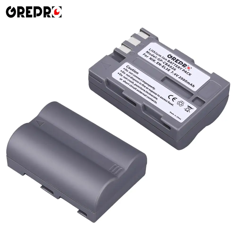 GREPRO 2000 мА/ч, EN-EL3E EN-EL3e ENEL3E RU EL3E литийионный Аккумулятор для Батарея для Nikon D300S D300 D200 D100 D50 D70 70s D80 D90 D700