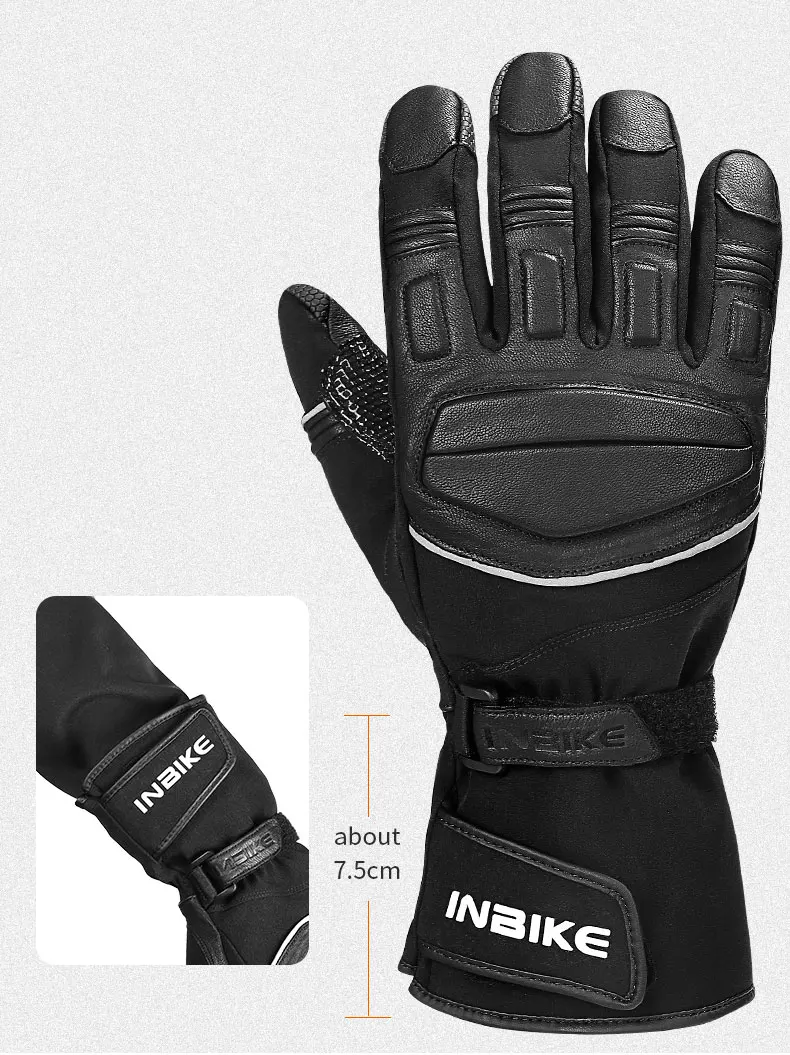 INBIKE, ветрозащитные мотоциклетные перчатки, зимние термальные велосипедные перчатки для мотокросса, мужские водонепроницаемые перчатки для езды на велосипеде с сенсорным экраном, MTB велосипедные перчатки