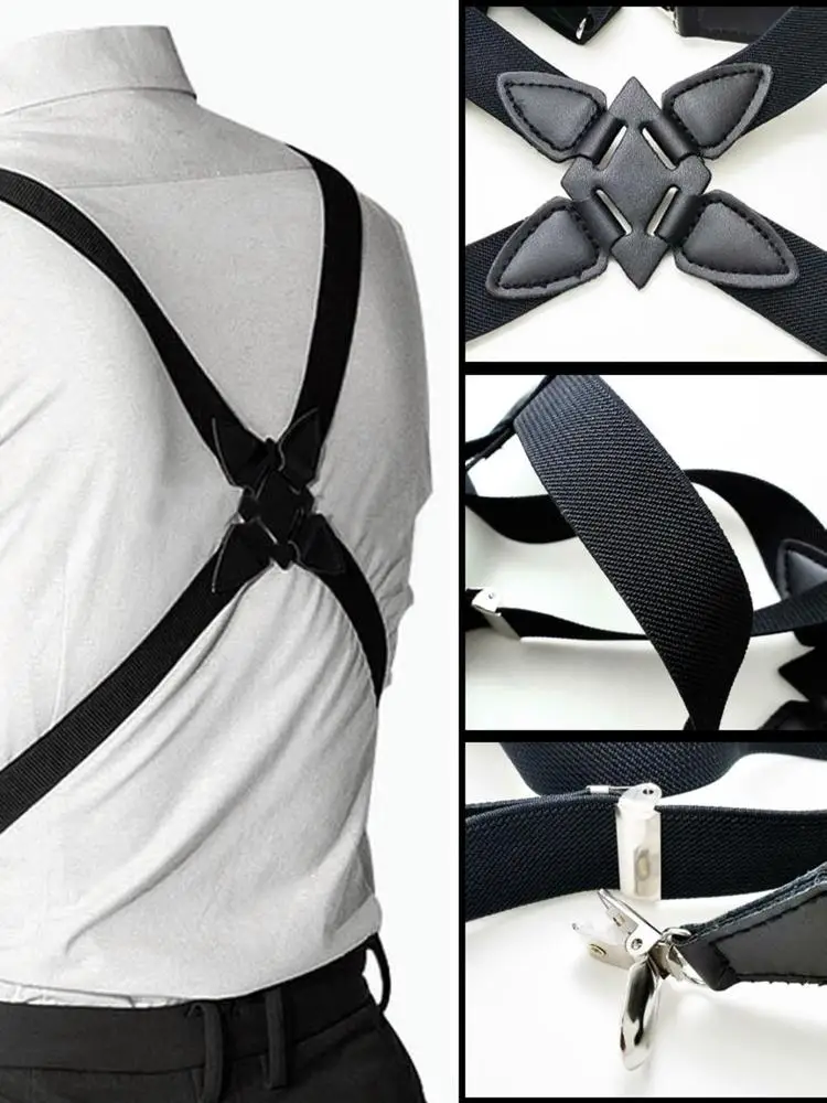 Adjustable X-Back Men's Suspenders with Durable Shirt Clips14