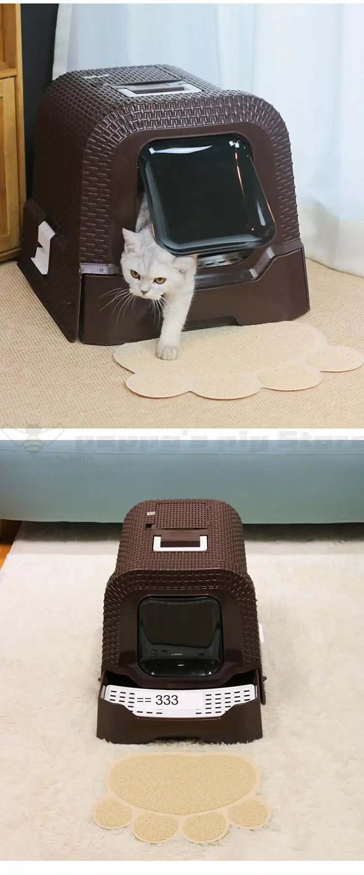 Ящик для кошачьей песочницы анти-распыление кошачий Туалет полностью закрытый Большой кошачий Песочник дезодорант товары для кошек