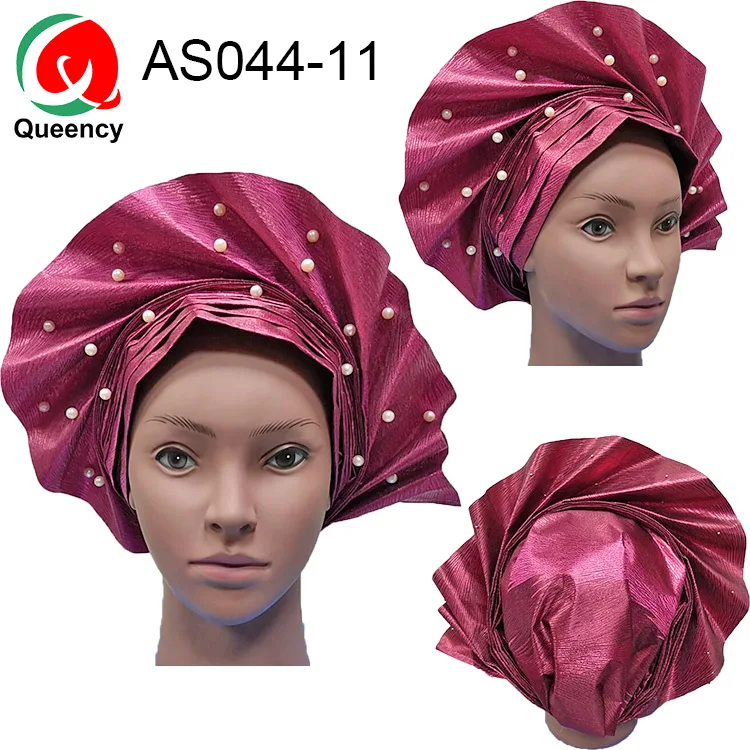 AS044- Авто геле Африканский французский Sego hele с бисером женские головные уборы для вечерние 18 цветов