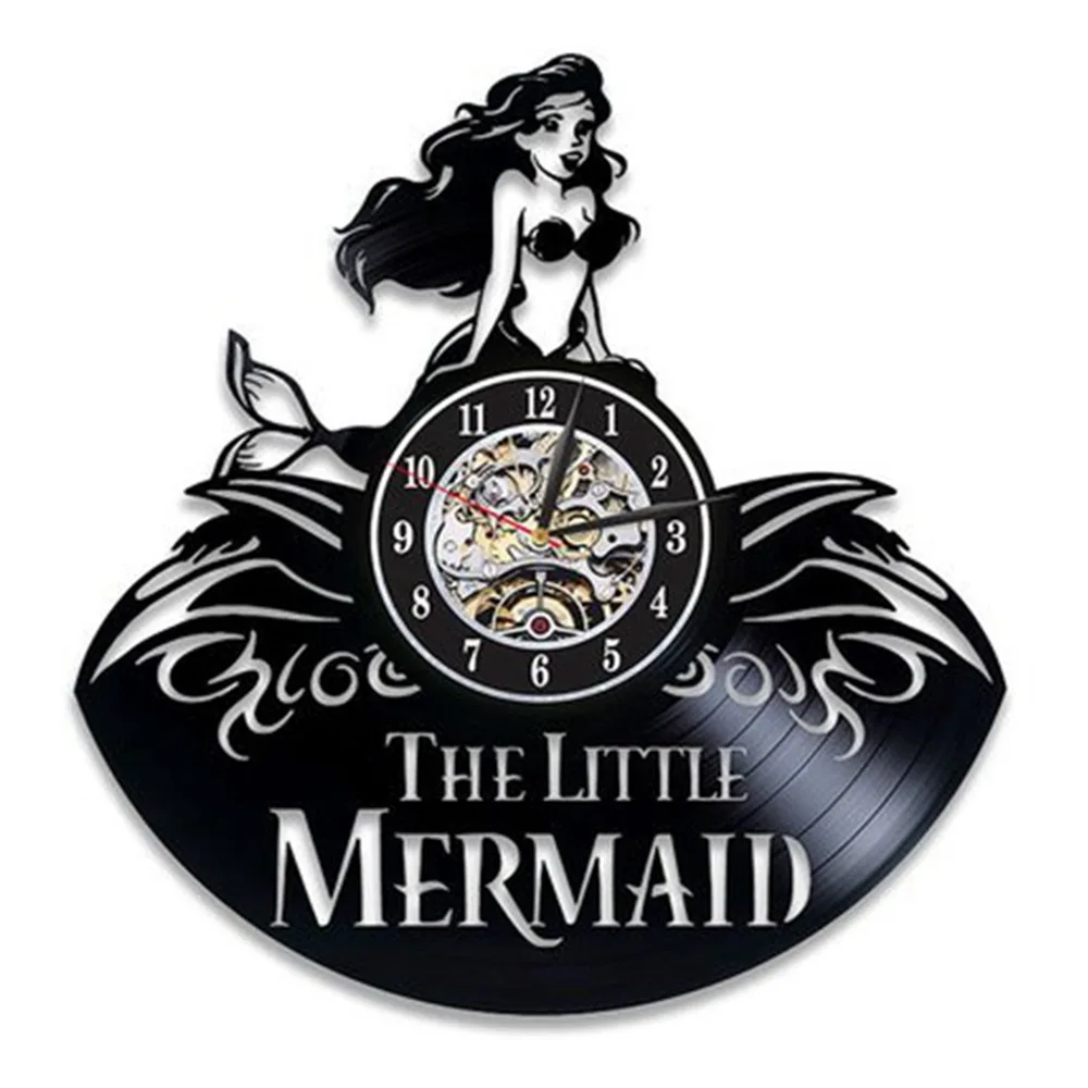Настраиваемые l itt l e Mermaid виниловые пластинки для гостиной подвесные часы персонализированные и креативные простые сейчас спальни