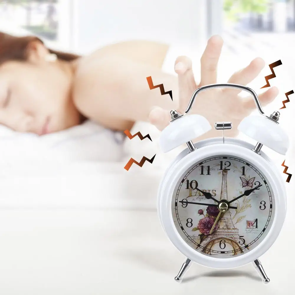 Ретро цифровой будильник циферблат номер Круглый двойной колокол иглы часы настольные часы для детской комнаты украшения дома