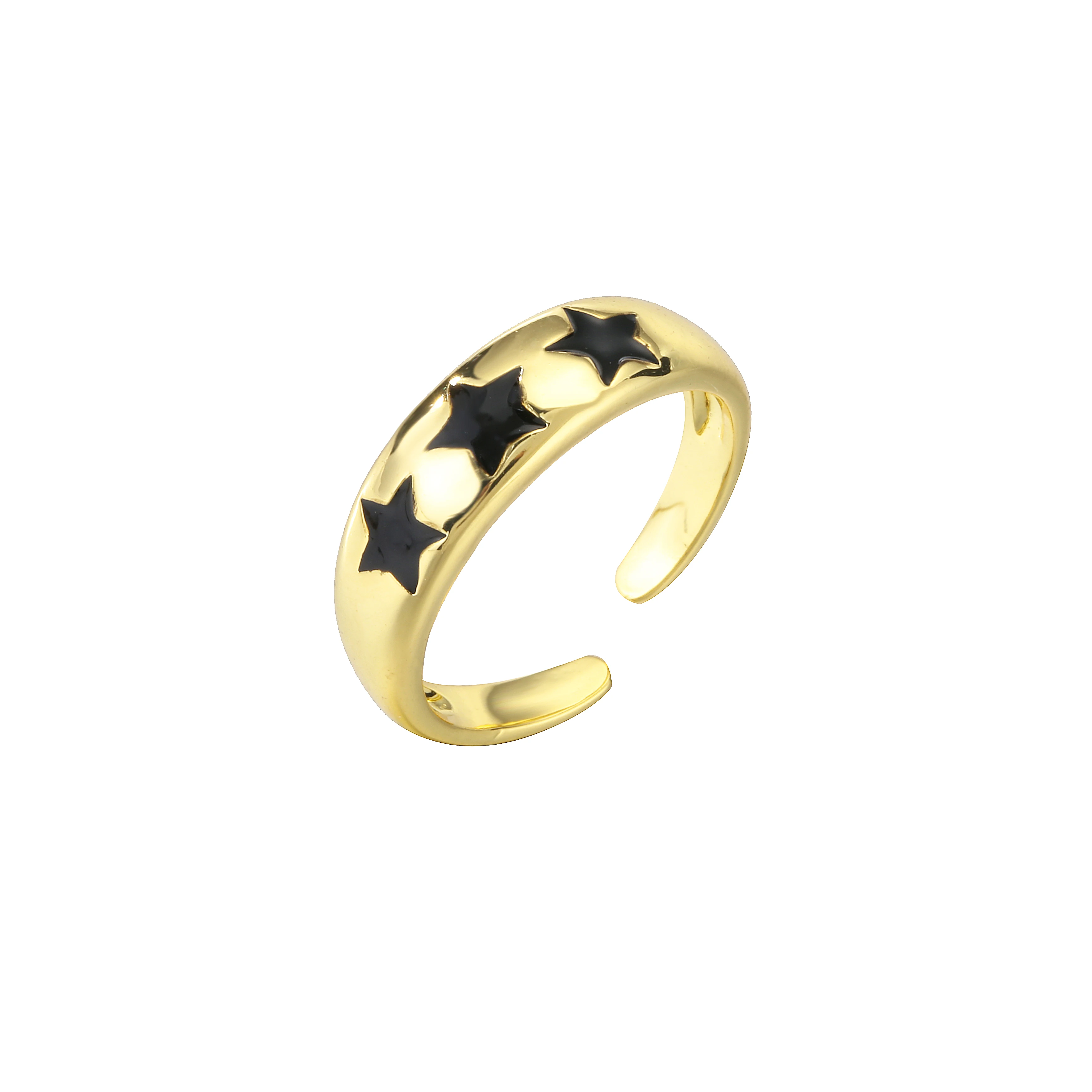 bague à la mode, anneau ouvert étoile arc-en-ciel, goutte d'huile mignon cadeau pour femmes, bijoux ajustables couleur or argent cuivre