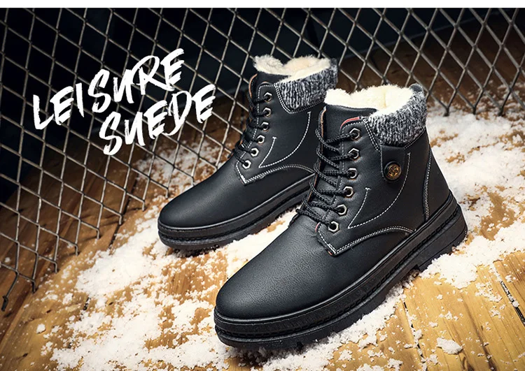 Winter Boots For Men Ankle Boots Casual Shoes Men Male Winter Shoes New Snow Boots Keep Warm With Fur Sneakers Men Footwear