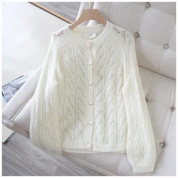

mohair cardigan Super Chic Jumper Cardigan Autumn Women Sweater Women Wool Mohair Jumper Sweater with Buttons crop sweater