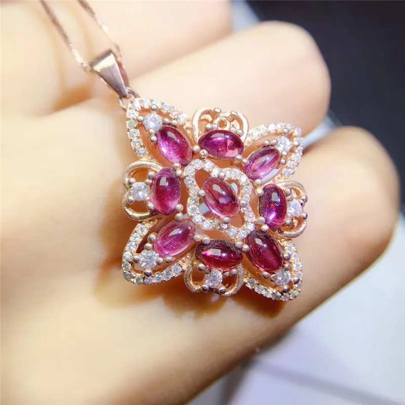 Натуральное Настоящее пиканатное большое ожерелье подвеска 0.6ct* 9 шт драгоценный камень Серебро 925 пробы хорошее ювелирное изделие Q9102422