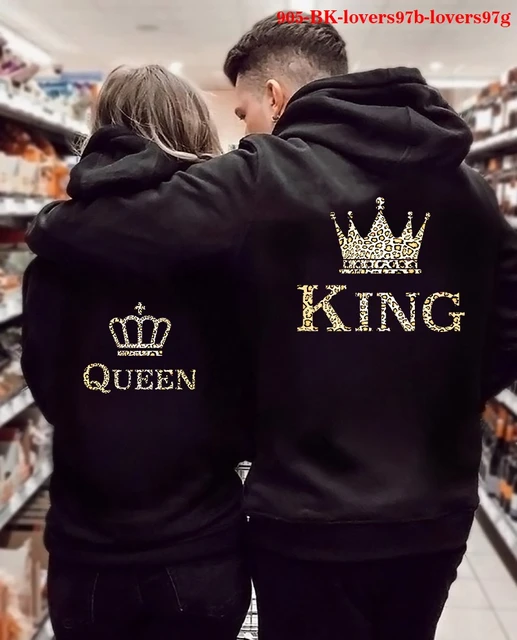 Sweatshirt Couple King Queen | Couple Clothes Lovers King Queen - Hoodies  Printed - Aliexpress