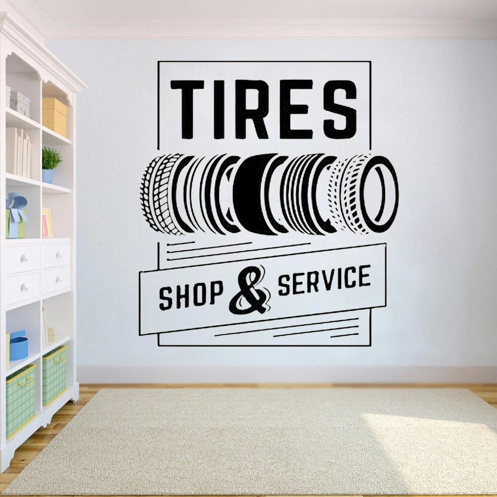 Vinyl Wall Sticker For Auto Service Decals Tires Repair Car Washing Car