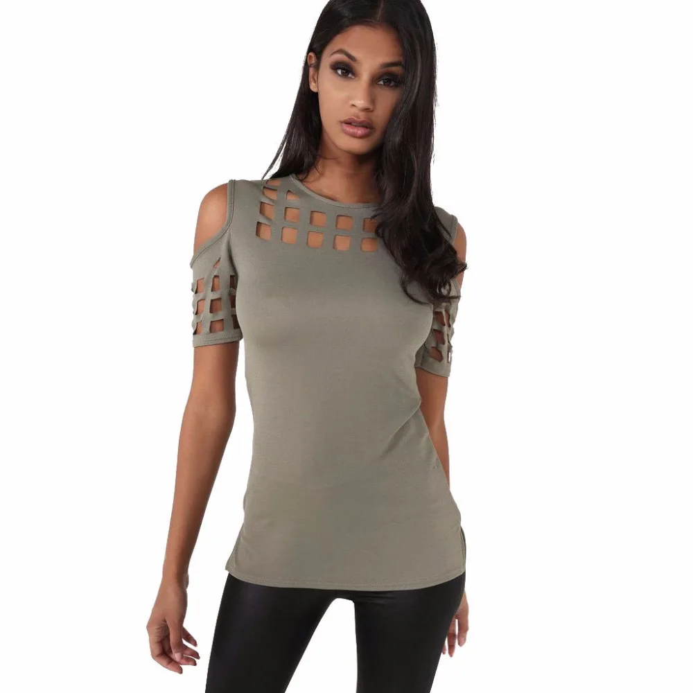 cold shoulder cotton tops