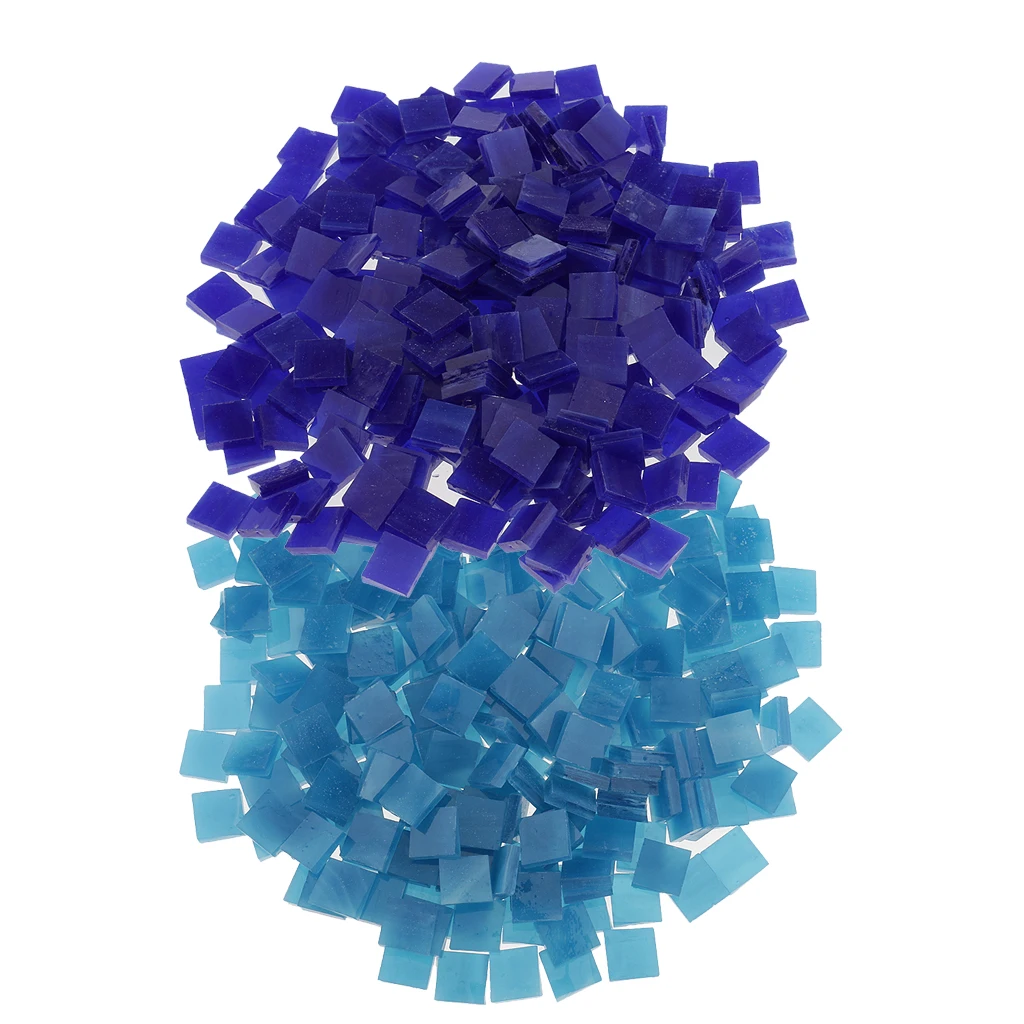 500 Piece Square Shape Glass Mosaic Tiles Tessera for Art DIY Crafts Blue 10x10mm 500 Piece Square Shape Glass Mosaic Tiles Tessera for Art DIY Crafts Blue 10x10mm