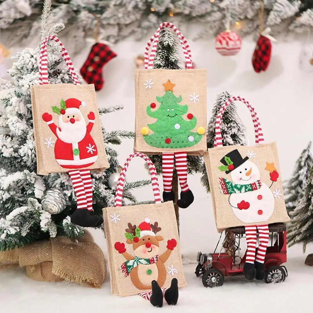 Фото Очаровательная Рождественская Сумочка для конфет печенья подарочная сумочка
