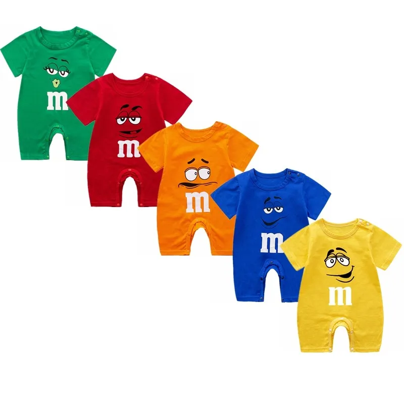 Infant Romper Summer Casual Baby Boys Short Sleeve Cotton Newborn Girls Jumpsuit Toddler For 0-24M
