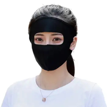 

Unisex Summer Ice Silk Thin Sunscreen Full Face Mask UV Protection Breathable Cycling Solid Color Washable Earloop Respirator
