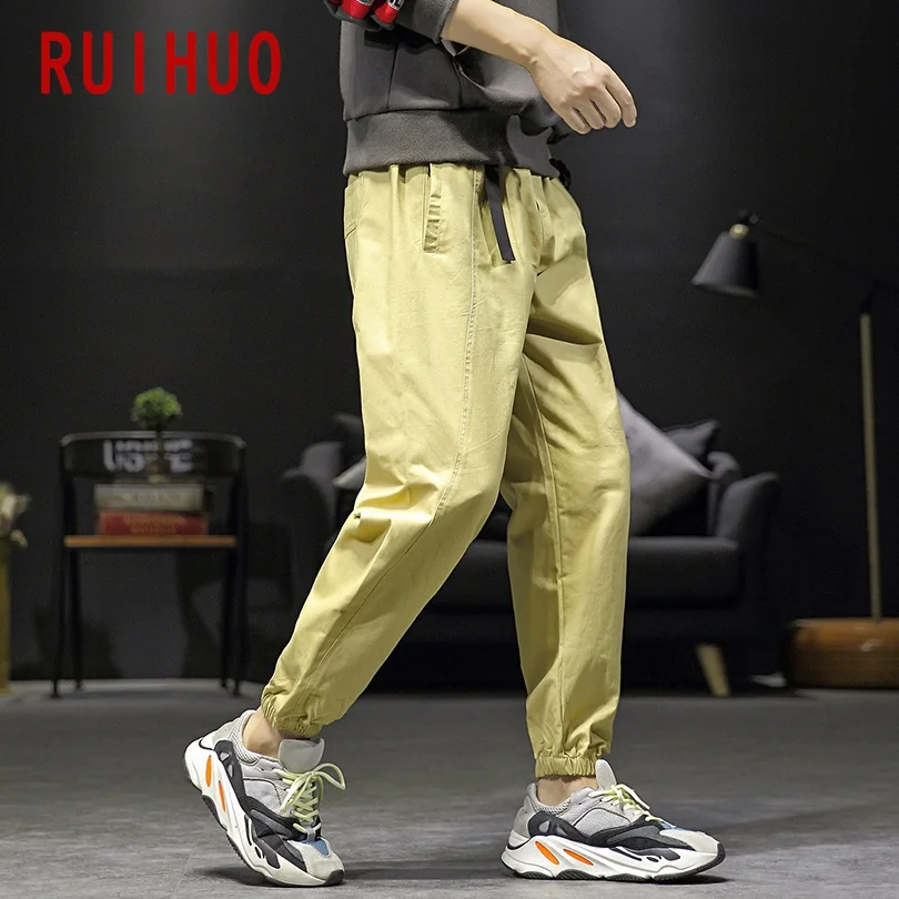 RUIHUO брюки по щиколотку мужская Японская уличная одежда Спортивные штаны мужские бегуны брюки мужские тренировочные хип-хоп одежда 5XL осень