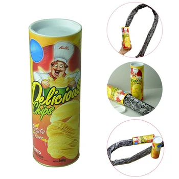 

1pcs Funny Toy Canned Potato Chips Python Scary Toy April Fool Day Halloween Party Trick Fun Joke Toys