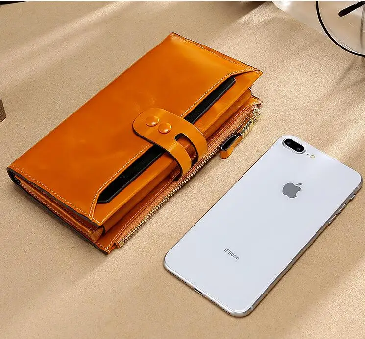 New Women Wallets Genuine Leather High Quality Long Design Clutch Cowhide Wallet High Quality Fashion Female Purse