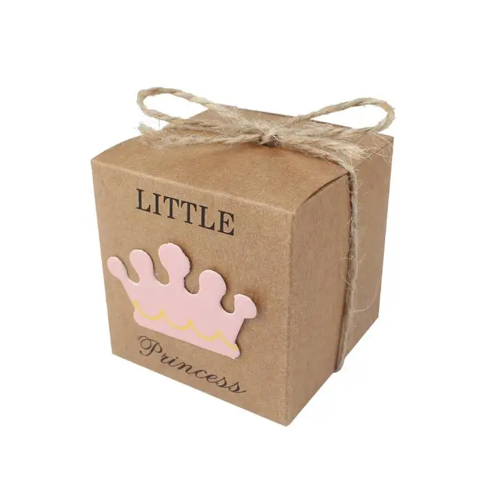 OurWarm 10 шт. Корона из бумаги сладкий подарок десертные сумки дети гость ребенок душ вечерние сувениры декорация с крещением синий розовый - Цвет: Little Princess