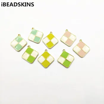 

New arrival! 27x24mm 50pcs Enamel Square-shape charm/Connectors for Necklace,Earrings parts,Accessories,hand Made Jewelry DIY