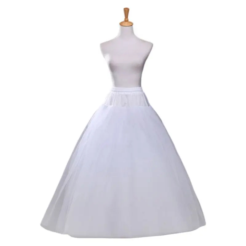 

4-layer Hoop-free Long Style Half Skirt Petticoat Bridal Wedding Dress Lined Ladies Women Party Dresses Role-playing Lining